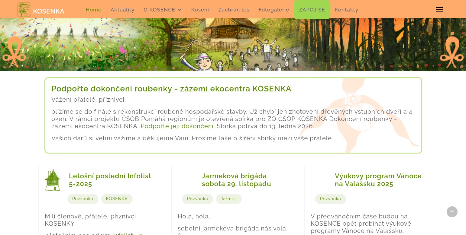 webové stránky Kosenky